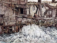 Старая мельница (Э. Шиле, 1916 г.)