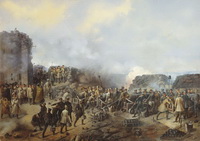 Бой на Малаховом кургане в Севастополе в 1855 году (Г.Ф. Шукаев, 1856 г.)