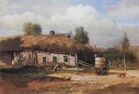 Саврасов А.К. Пейзаж с избушкой 1866